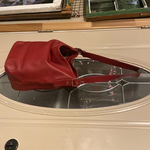 Bags | Coach 9151 Legacy Vintage Red Leather Bucket Hobo ...